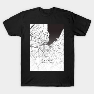 Geneva Switzerland City Map T-Shirt